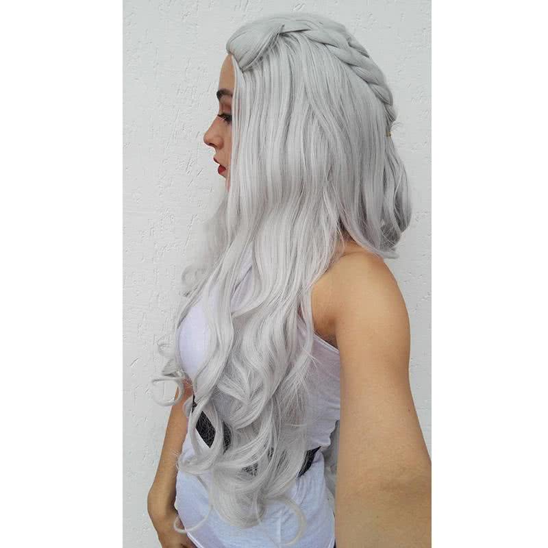 Daenerys Targaryen Silver Curly Cosplay Wigs - lemailwigs