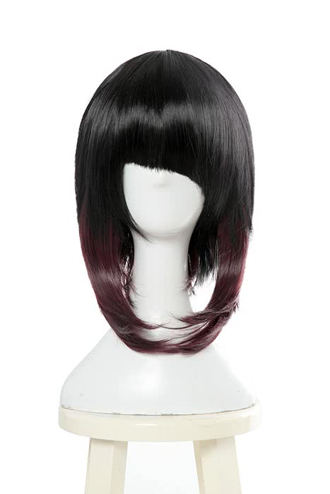 Date A Live Tokisaki Kurumi Long Straight Ponytails Black Mixed Dark Red Cosplay Wigs - lemailwigs