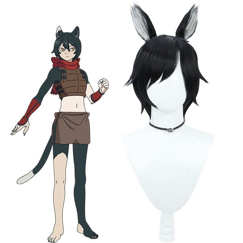 Delicious In Dungeon Izutsumi Black Cosplay Wig - lemailwigs