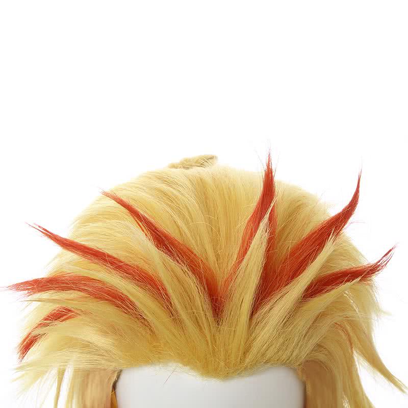 Demon Slayer / Kimetsu no Yaiba Rengoku Kyoujurou Yellow Mixed Red Ponytail Cosplay Wigs - lemailwigs