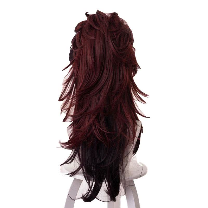 Demon Slayer / Kimetsu no Yaiba Tanjirou Kamado Red Mix Black Long Ponytail Cosplay Wigs - lemailwigs