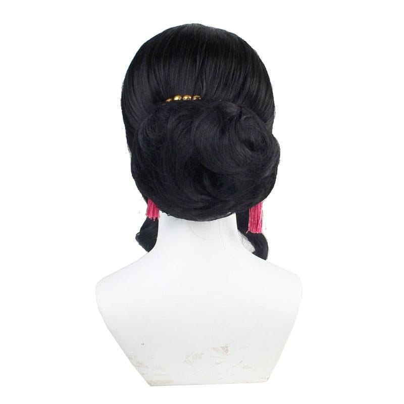Demon Slayer Muzan Kibutsuji Female Black Curly Cosplay Wig - lemailwigs
