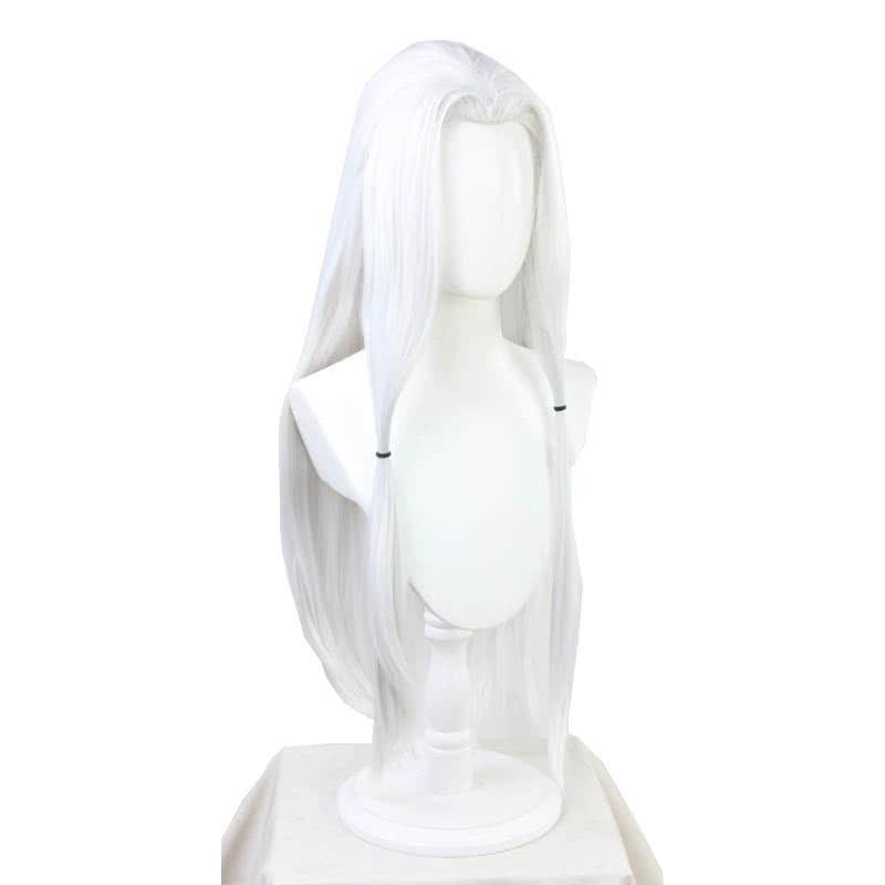 Demon Slayer Rui Spider Sister White Long Straight Cosplay Wigs With Free Headdress - lemailwigs