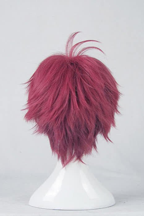 Diabolik Lovers Sakamaki Ayato Dark Wine Red Short Straight Anime Wigs Fluffy Synthetic Cosplay Wigs - lemailwigs