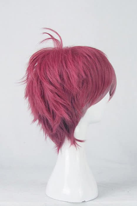 Diabolik Lovers Sakamaki Ayato Dark Wine Red Short Straight Anime Wigs Fluffy Synthetic Cosplay Wigs - lemailwigs