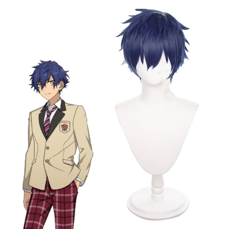 Ensemble Stars 2 Sazanami Jun Navy Blue Cosplay Wigs - lemailwigs