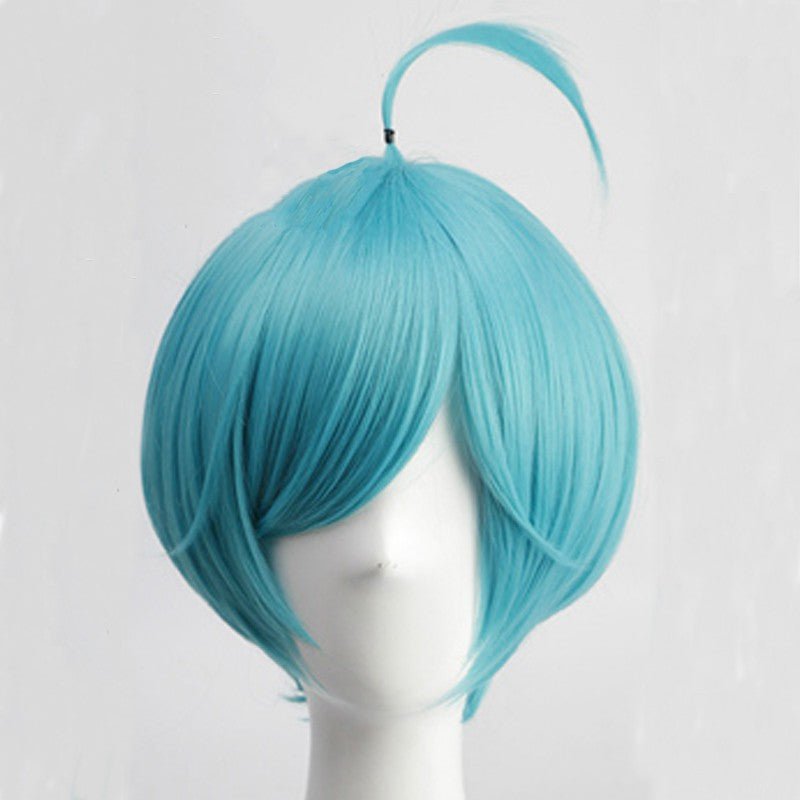 Ensemble Stars Shinkai Kanata Anime Synthetic Short Straight Blue Cosplay Wigs - lemailwigs