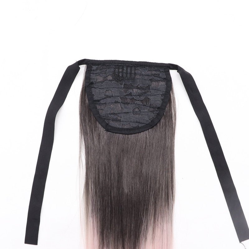 Fashion Long Straight Hair Gradient Pink Ponytail Cosplay Wigs - lemailwigs