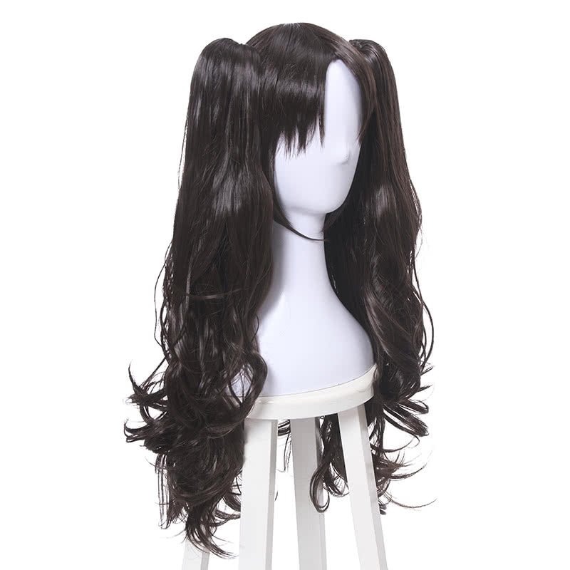 Fate/Grand Order Rin Tohsaka Long Curly Synthetic Dark Brown Cosplay Wigs - lemailwigs