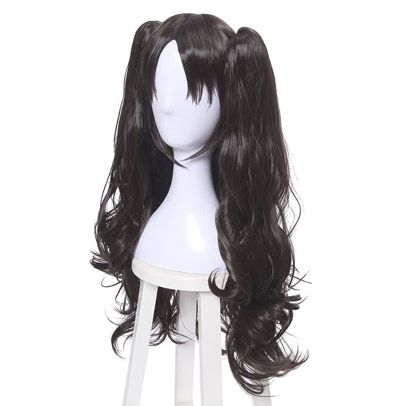 Fate/Grand Order Rin Tohsaka Long Curly Synthetic Dark Brown Cosplay Wigs - lemailwigs