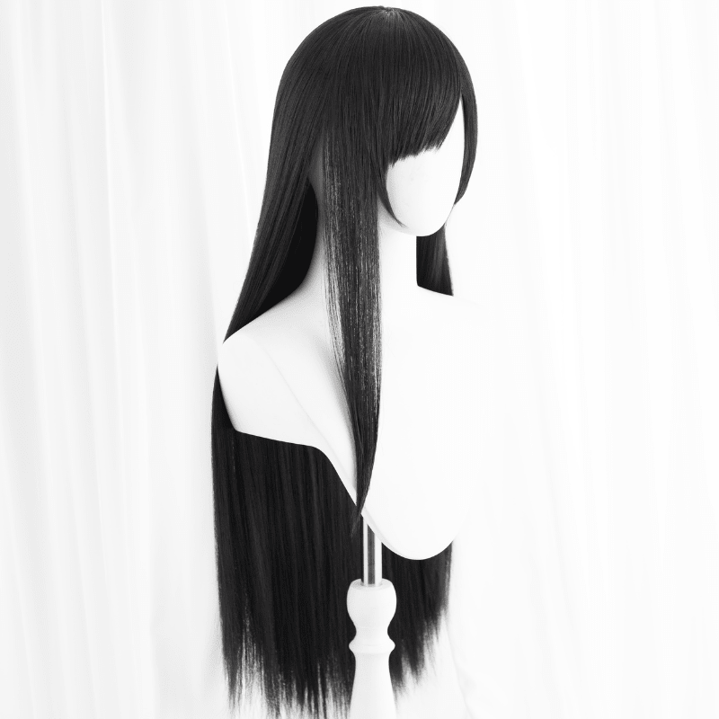 Final Fantasy VII Tifa FF7 Long Black Brown Straight Cosplay Wigs - lemailwigs