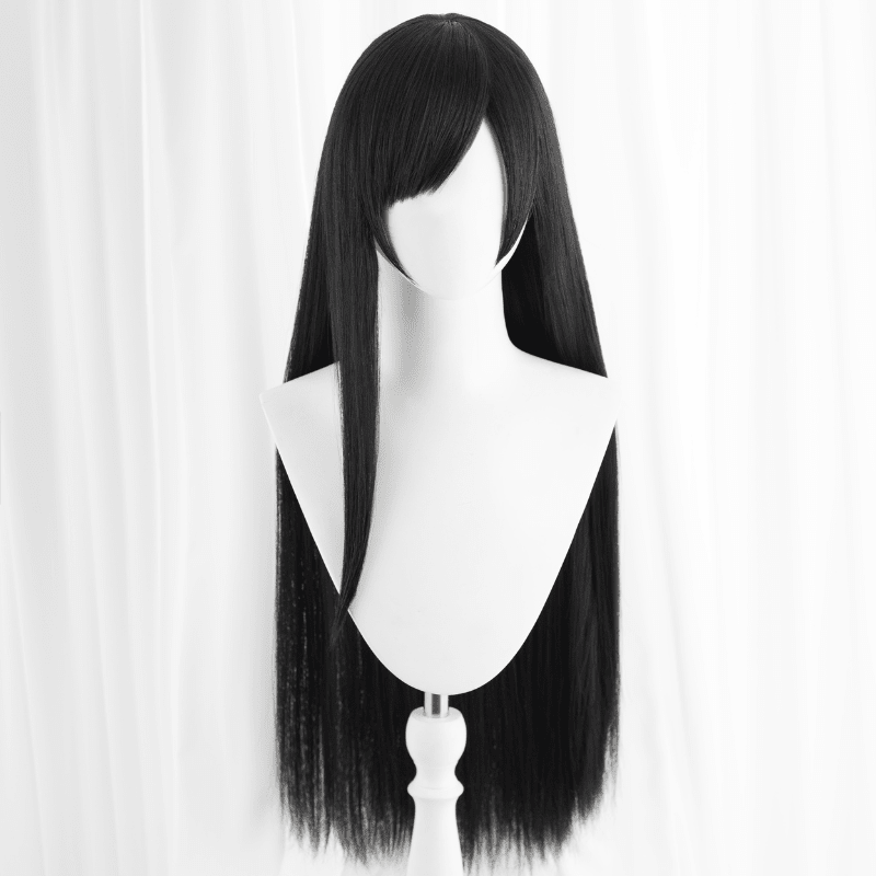 Final Fantasy VII Tifa FF7 Long Black Brown Straight Cosplay Wigs - lemailwigs