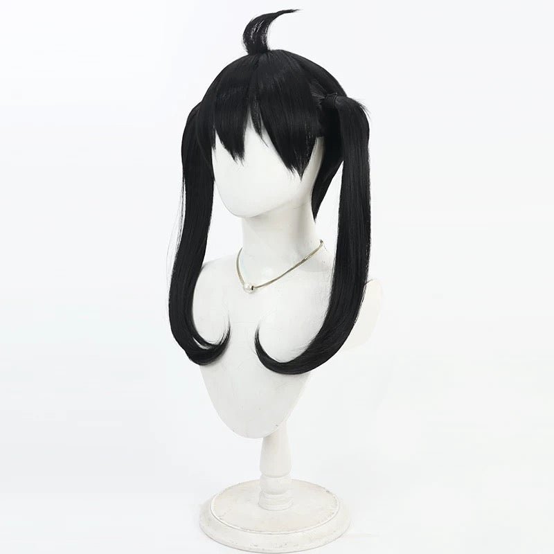 Fire Force Kotatsu Tamaki Long Straight Ponytail Black Cosplay Wigs - lemailwigs