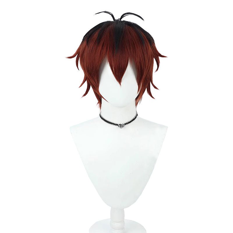 Frieren: Beyond Journey's End Stark Black Mixed Dark Red Cosplay Wig - lemailwigs