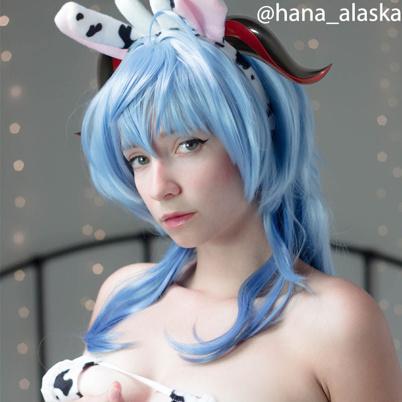 Game Genshin Impact Ganyu Long Gradient Blue Cosplay Wigs - lemailwigs