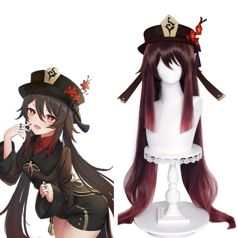 Game Genshin Impact Hu Tao Hutao Cosplay Wigs Dark Brown - lemailwigs