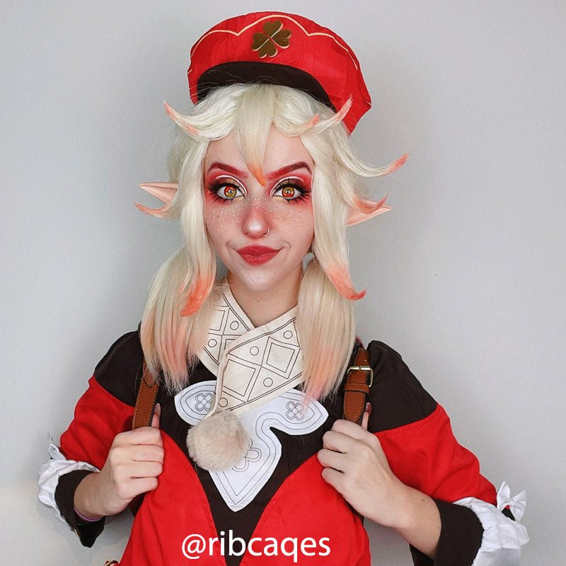 Game Genshin Impact Klee Beige Ponytail Cosplay Wigs - lemailwigs