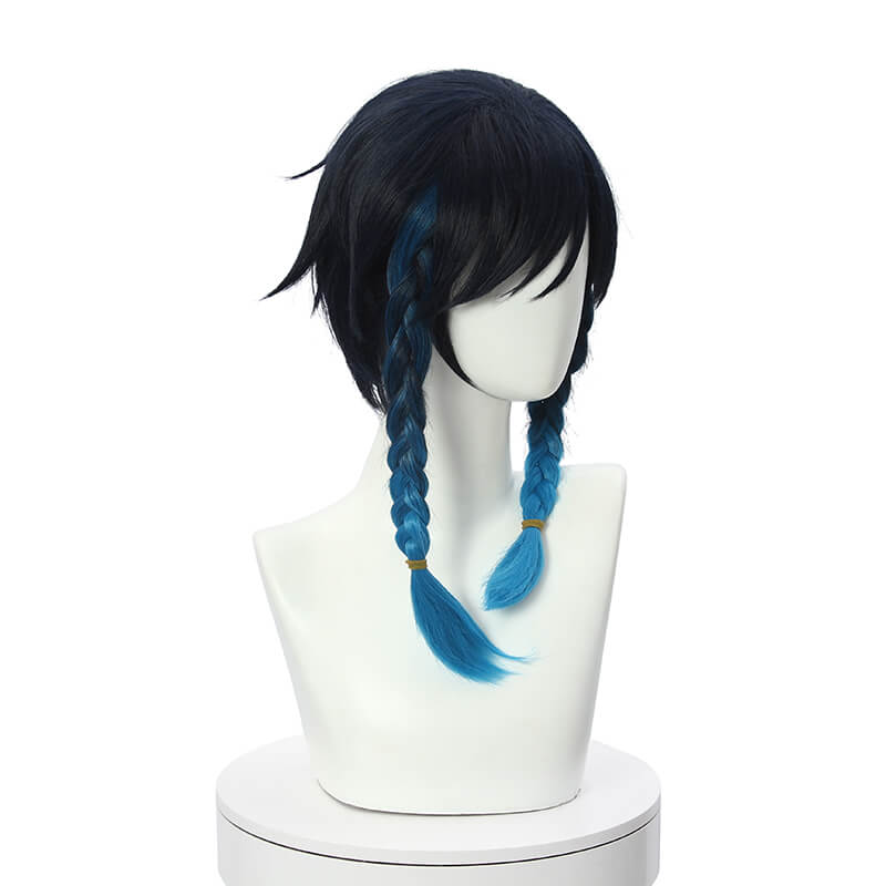Game Genshin Impact Venti Gradient Blue Braided Cosplay Wigs - lemailwigs