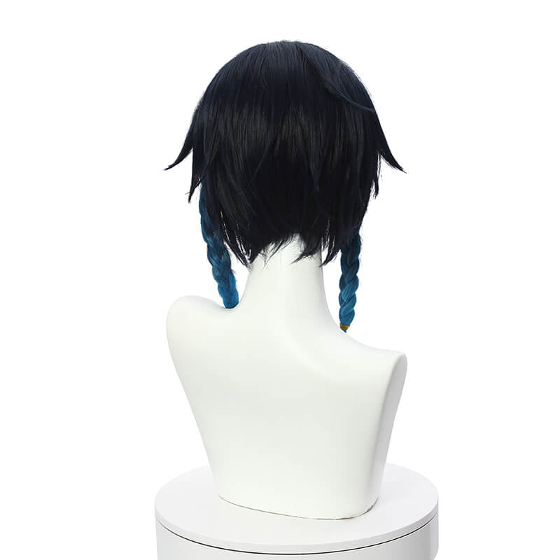 Game Genshin Impact Venti Gradient Blue Braided Cosplay Wigs - lemailwigs