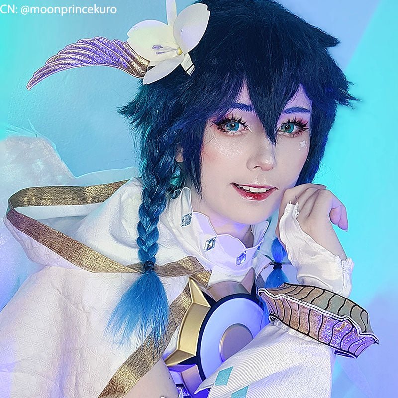 Game Genshin Impact Venti Gradient Blue Braided Cosplay Wigs - lemailwigs
