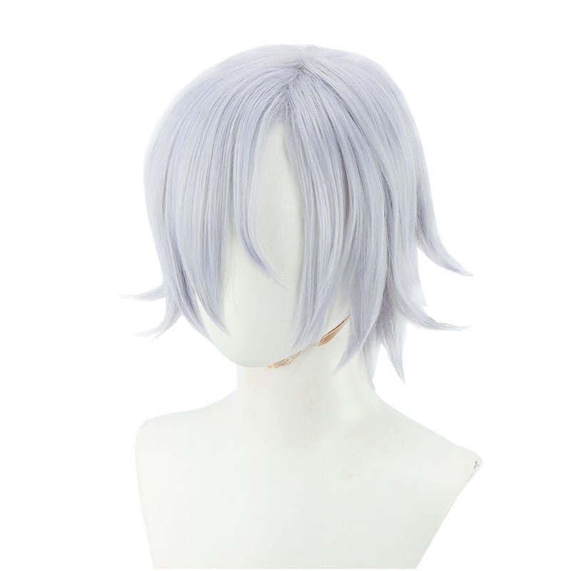 Genshin Impact Fatui Short Blue Grey Cosplay Wigs - lemailwigs