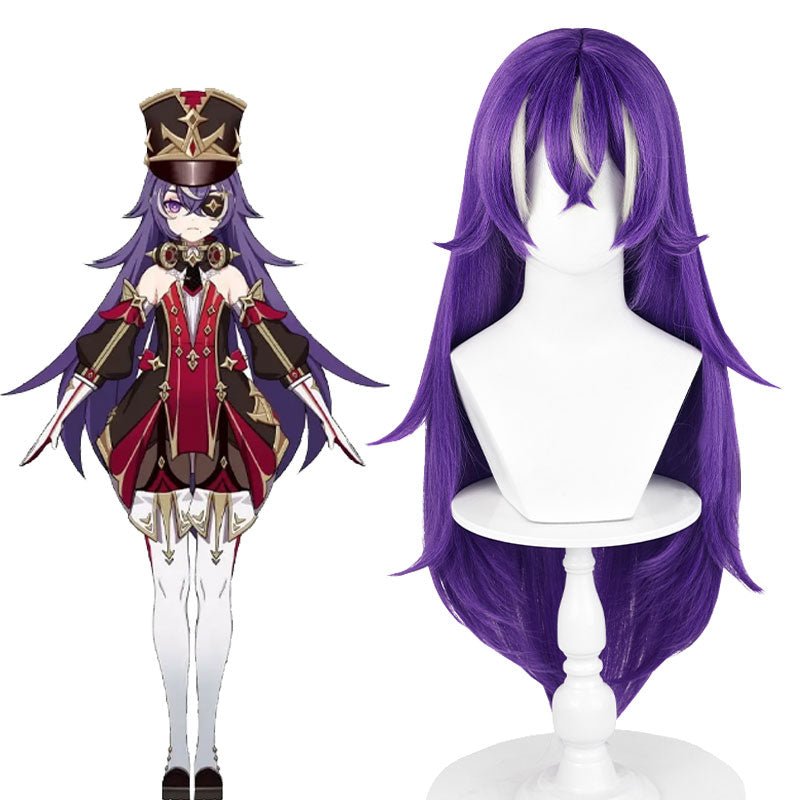 Genshin Impact Fontaine Chevreuse Purple Mixed White Cosplay Wig - lemailwigs