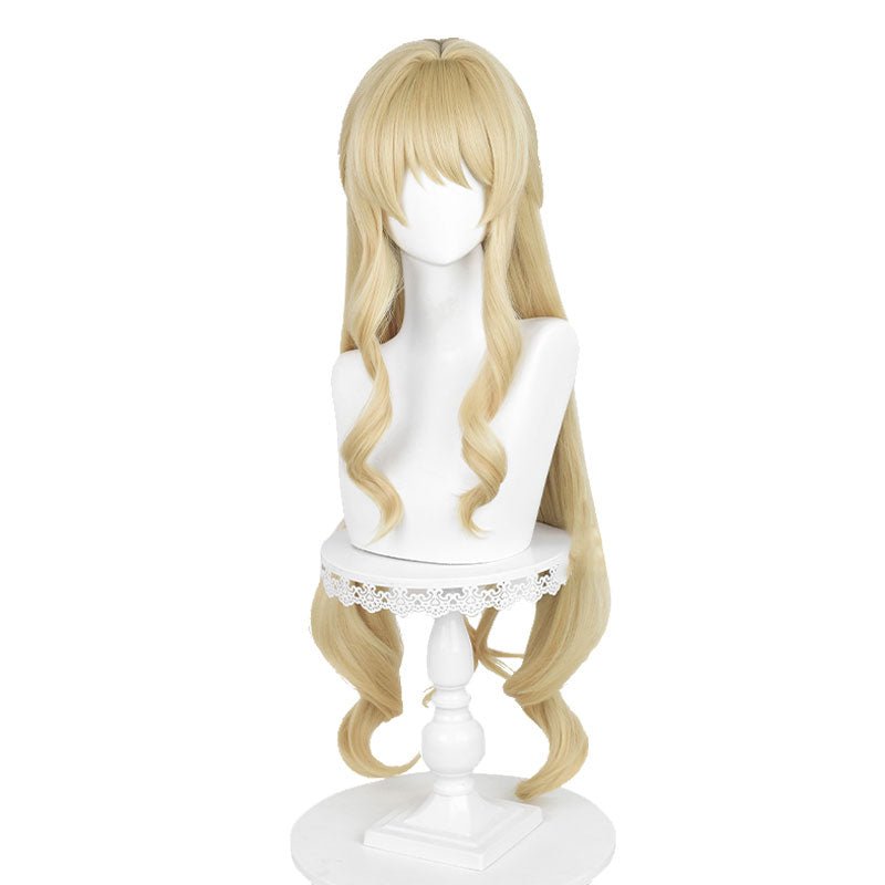 Genshin Impact Fontaine Navia Long Curly Blonde Halloween Cosplay Wig - lemailwigs