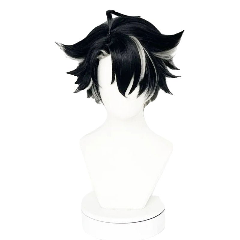 Genshin Impact Fontaine Wriothesley Black Mixed Grey Cosplay Wig - lemailwigs