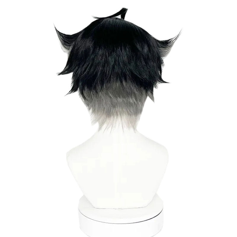 Genshin Impact Fontaine Wriothesley Black Mixed Grey Cosplay Wig - lemailwigs