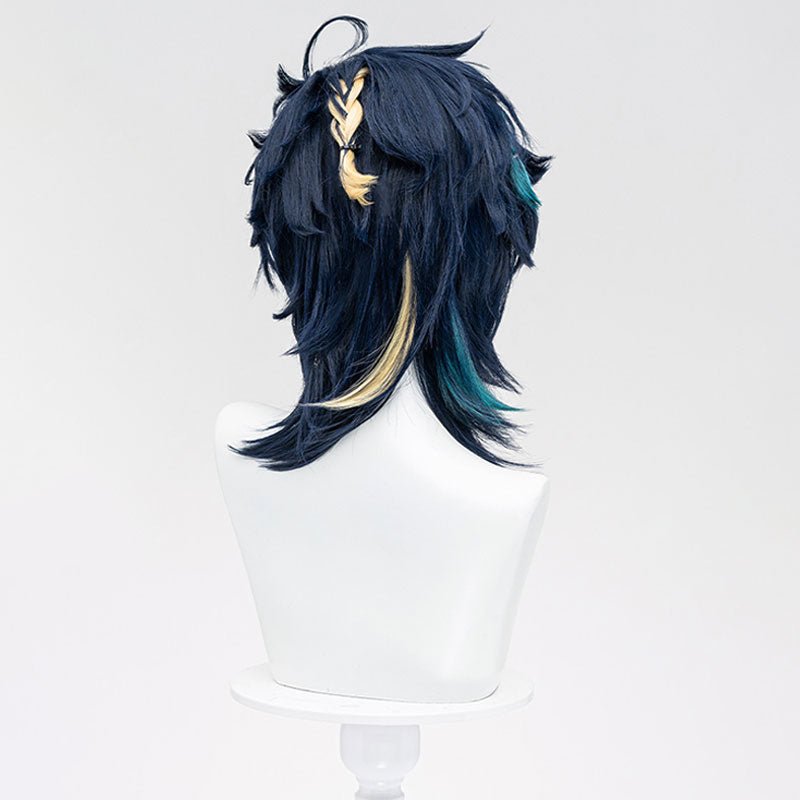 Genshin Impact Kinich Blue Black Short Cosplay Wig - lemailwigs