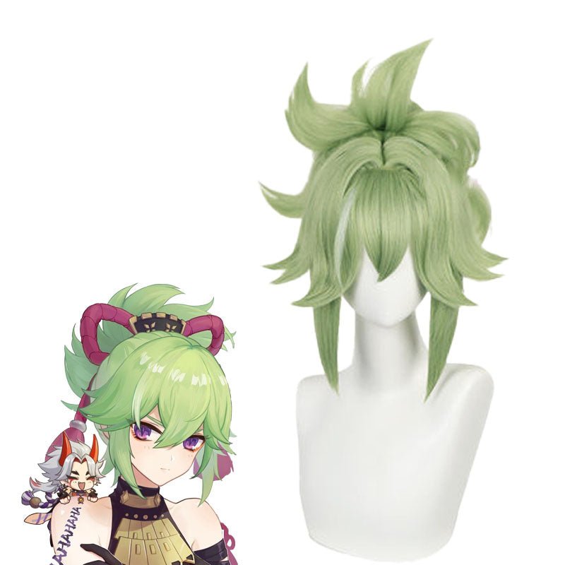 Genshin Impact Kuki Shiobu Short Green Cosplay Wigs - lemailwigs