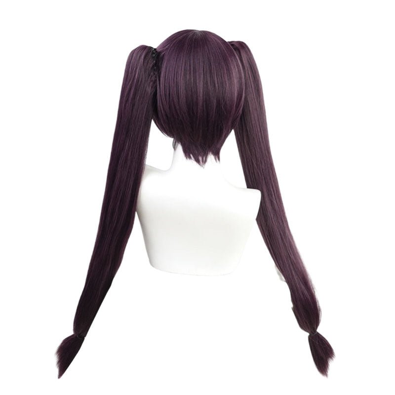 Genshin Impact Mona Long Straight Purple Ponytail Cosplay Wigs - lemailwigs