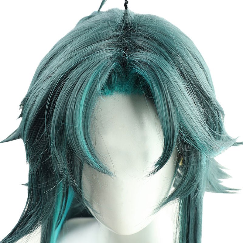 Genshin Impact Mountain Demon Xiao Long Mixed Blue Cosplay Wigs - lemailwigs