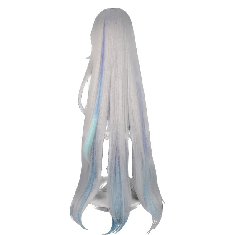 Genshin Impact Skirk Grey Mixed Blue Cosplay Wig - lemailwigs