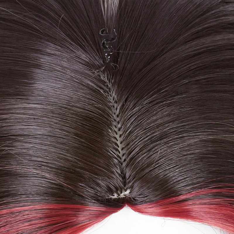 Genshin Impact Xiao Black Mixed Dark Red Cosplay Wig - lemailwigs