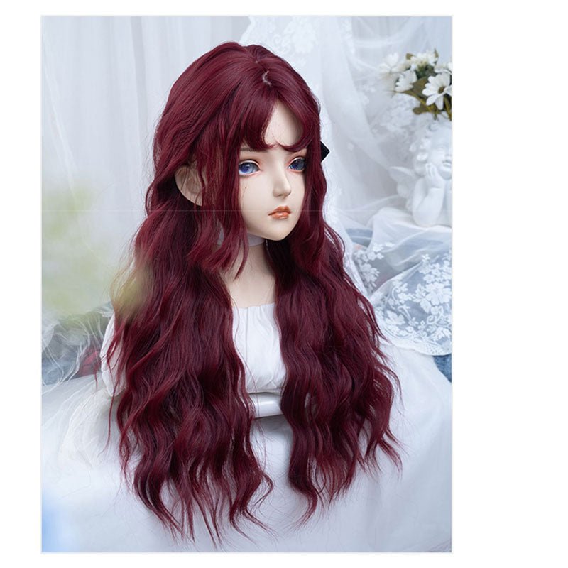 Halloween Claret Witch long Curly Red Cosplay Wigs - lemailwigs