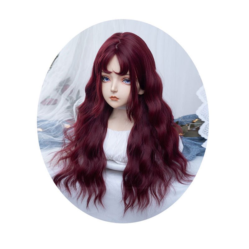 Halloween Claret Witch long Curly Red Cosplay Wigs - lemailwigs