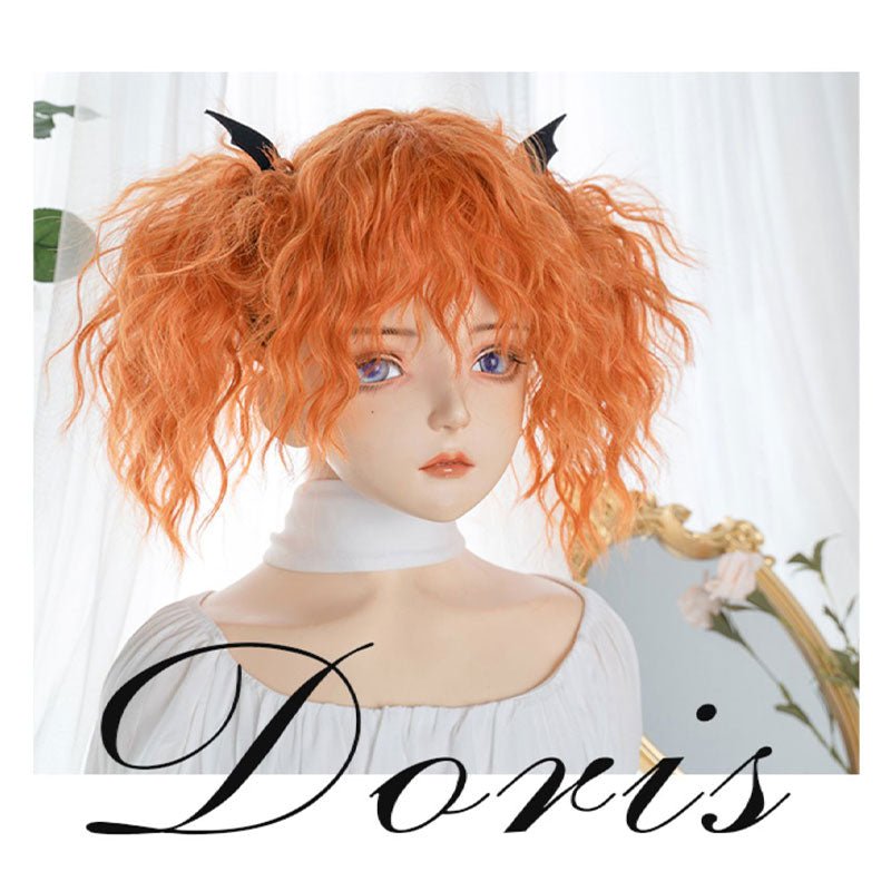 Halloween Curly Pumpkin Devil Orange Cosplay Wigs - lemailwigs