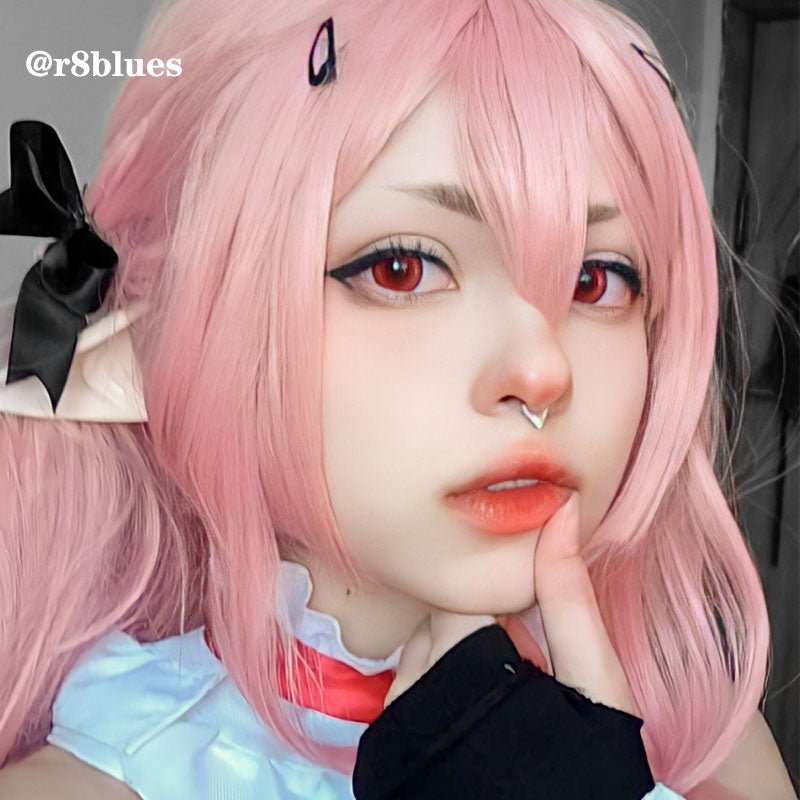 Halloween Long Pink Lolita Wigs 73cm Straight Woman Hair Cute Cosplay Wigs - lemailwigs