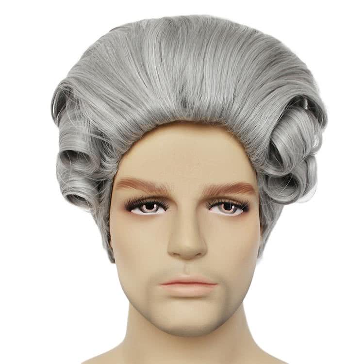Halloween Men Long Curly Judge Wigs Evening Party Cosplay Wigs - lemailwigs