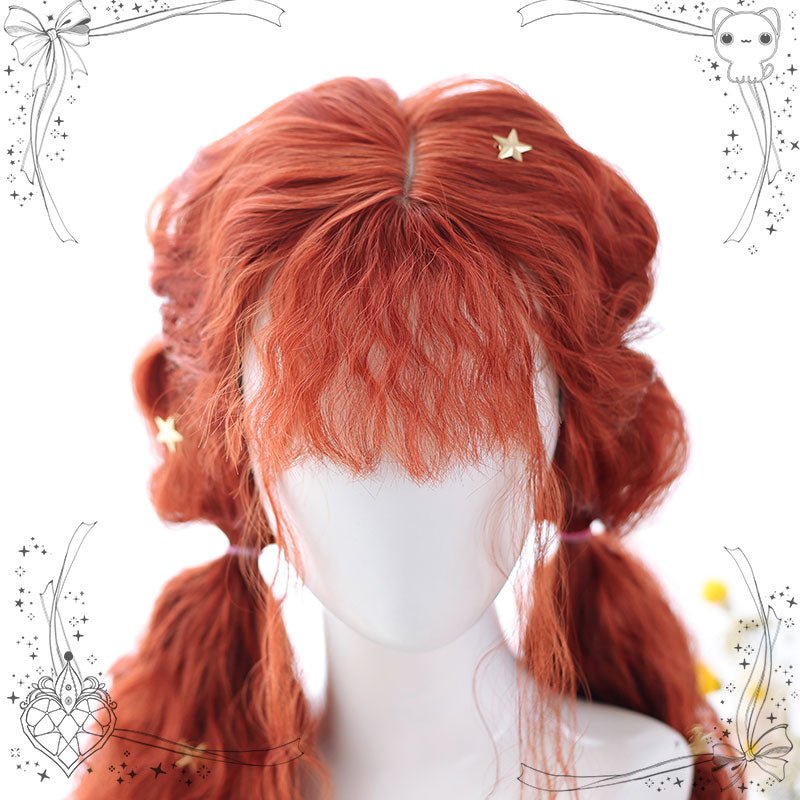 Harajuku Orange Red Curly Lolita Wig - lemailwigs