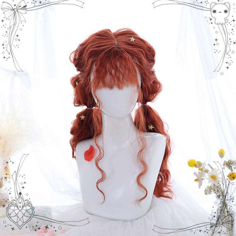 Harajuku Orange Red Curly Lolita Wig - lemailwigs
