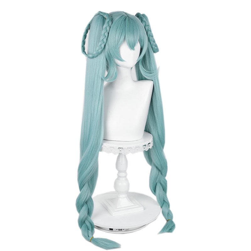 Hatsune Miku Long Light Green Double Tail Cosplay Wig - lemailwigs