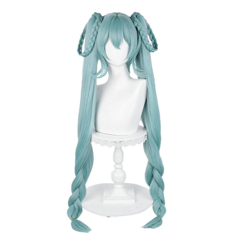 Hatsune Miku Long Light Green Double Tail Cosplay Wig - lemailwigs