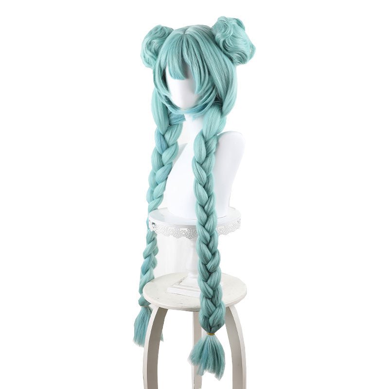 Hatsune Miku Luminasta Figure Light Green Braids Cosplay Wig - lemailwigs