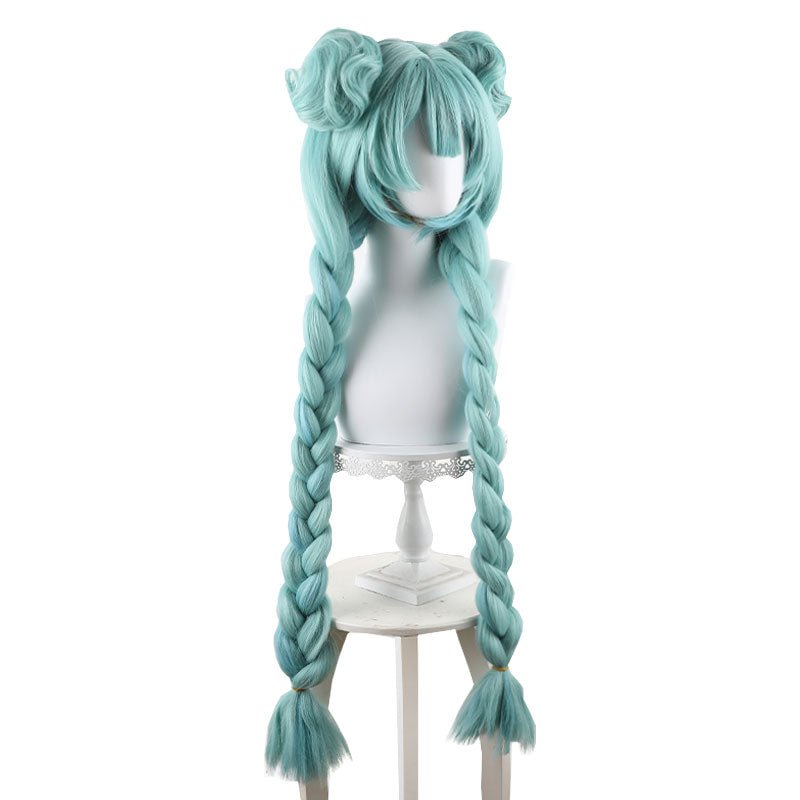 Hatsune Miku Luminasta Figure Light Green Braids Cosplay Wig - lemailwigs