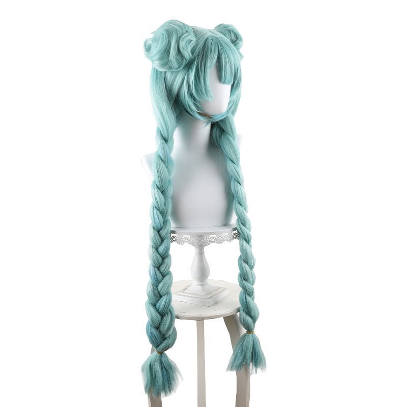 Hatsune Miku Luminasta Figure Light Green Braids Cosplay Wig - lemailwigs