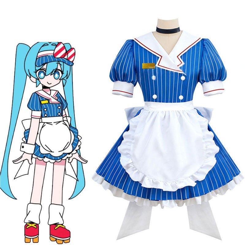Hatsune Miku Mesmerizer Blue Halloween Cosplay Costume And Long Wig Kit - lemailwigs