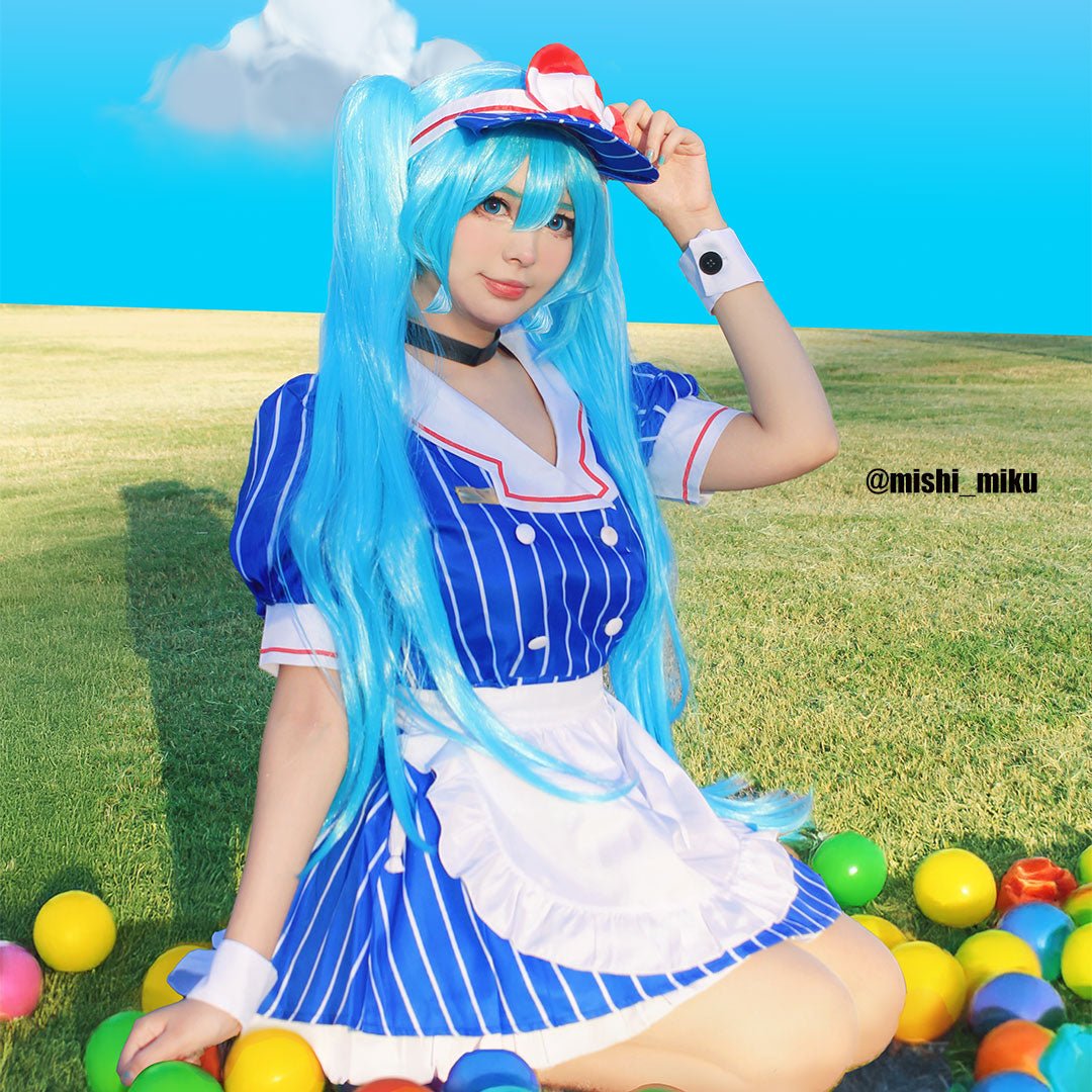 Hatsune Miku Mesmerizer Blue Halloween Cosplay Costume And Long Wig Kit - lemailwigs