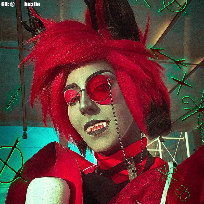 Hazbin Hotel Alastor Red Mixed Black Cosplay Wig - lemailwigs